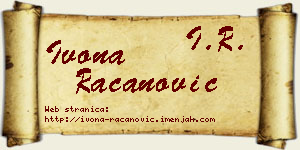 Ivona Račanović vizit kartica